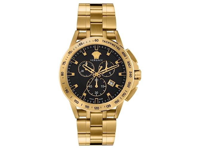 Versace Sport Tech Chronograph Watch Golden Metallic  ref.377974