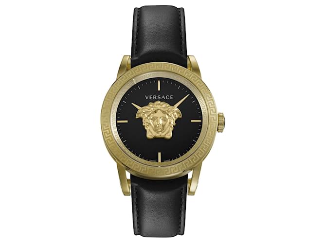 Versace Palazzo Empire Leather Watch Golden Metallic  ref.377996