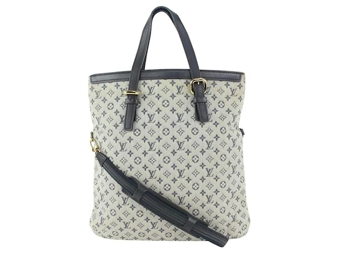 Louis Vuitton Grey x Navy Monogram Mini Lin Francoise 2Way Tote Bag Leather  ref.378194 - Joli Closet