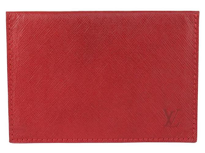 Louis Vuitton Rare Sharon Stone Amfar Three Red Leather Card Holder  ref.378198