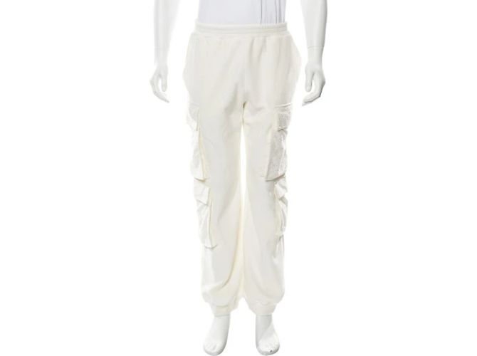Louis Vuitton Virgil Abloh Off-White Multi PocketMonogramm Velour Cargohose