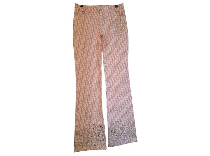 Dior Flared Pants with Sequins Cotton Multiple colors