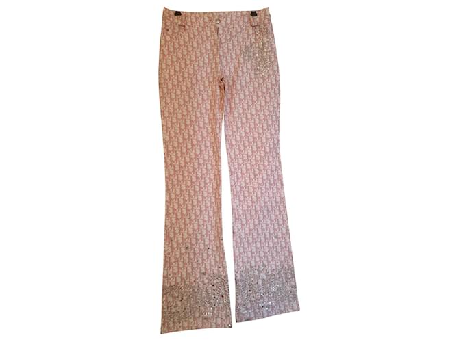 Dior Pantalon évasé Coton Multicolore  ref.378415