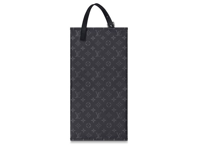 Louis Vuitton LV Schuhbeutel Eclipse neu Grau Leder