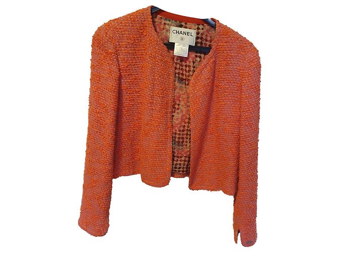 Autre Marque Chanel Jacke orange Wolle