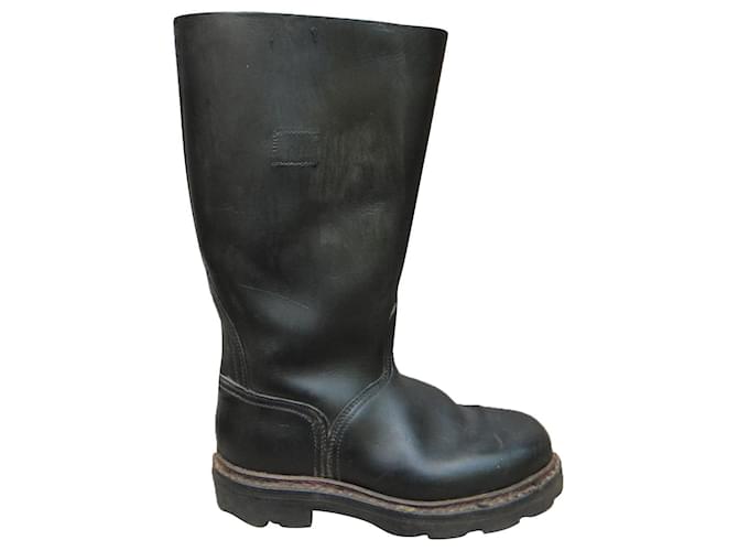 size Paraboot firefighter boots 40,5 Black Leather  ref.378607
