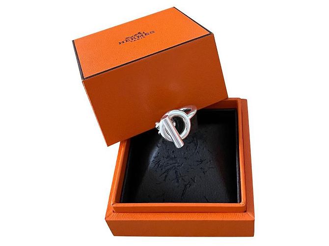 Hermès Croisette Ring aus Silber Silber Hardware