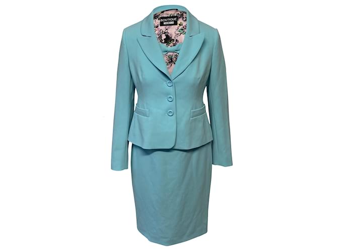 Boutique Moschino Dress and Blazer Set in Blue Triacetate Synthetic  ref.378757