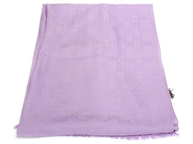 Gucci GG Wool and Silk Scarf in purple silk  ref.378771
