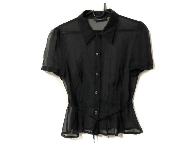 [Gebraucht] PRADA Kurzarmhemd Bluse Durchsichtig schwarz