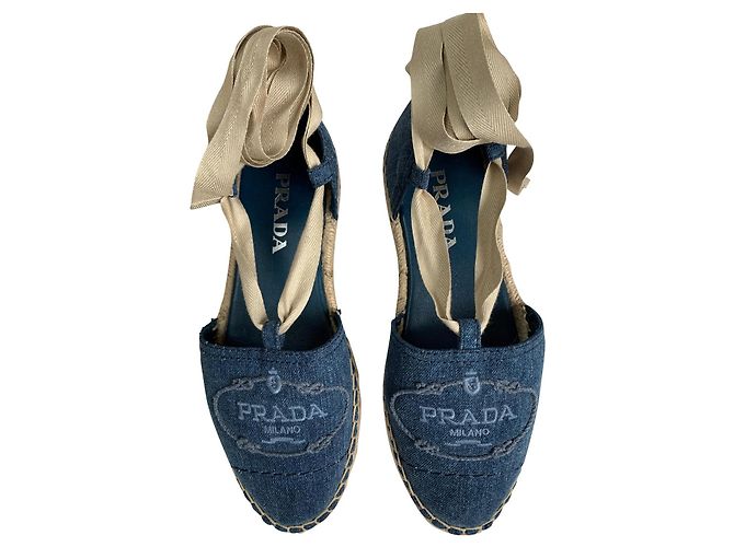 Prada Espadrilles Hellblau Baumwolle Größe 37