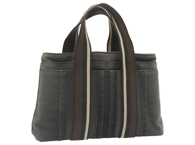 Hermès HERMES Troca Horizontal PM Hand Bag Canvas Black Auth yt480 Cloth  ref.379278