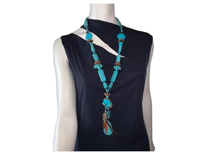 Reminiscence Long necklaces Turquoise  ref.379304