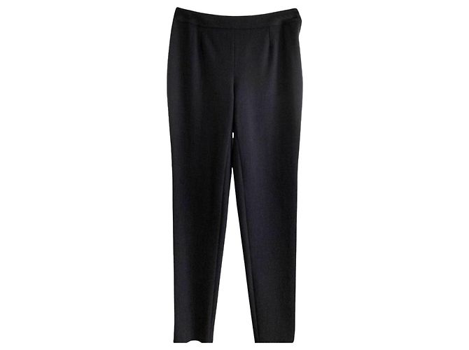 Chanel Hose aus Wolle gerade schwarz anthrazit