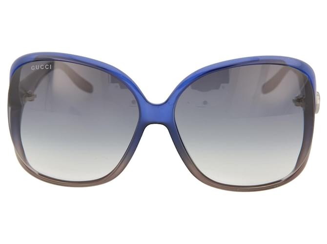 Oversized Square Frame Acetate Blue Sunglasses