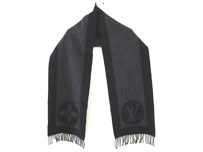 Louis Vuitton Scarf Black Wool  ref.379625