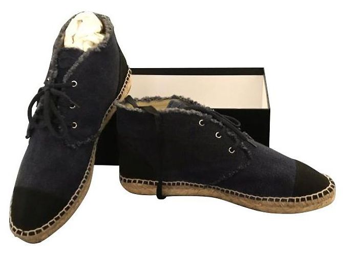 Espadrilles Chanel T42 Bleu Marine