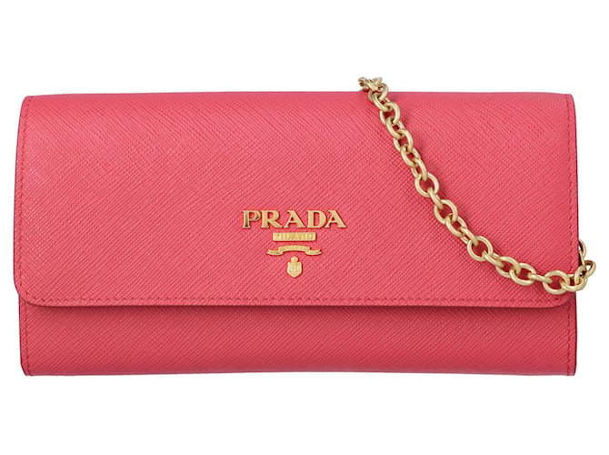prada wallet on chain pink