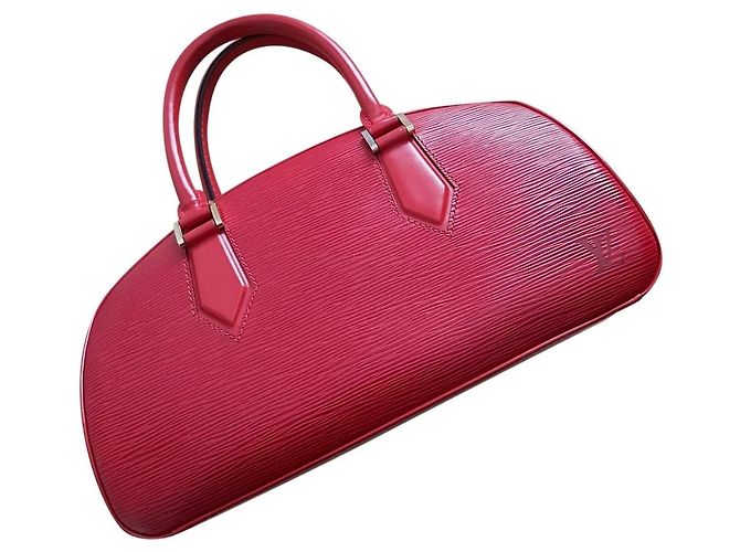 Sac à main Louis Vuitton Jasmine en cuir rouge Doré