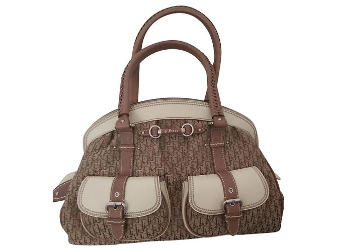 Dior My Dior Handtasche beige Monogramm Canvas und Leder Aus weiß