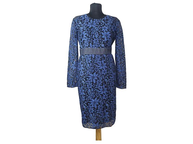 Sportmax Code Spitzenkleid blau Baumwolle