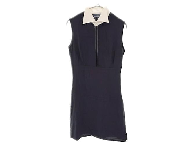 [Gebraucht] Alexander McQueen Langes Kleid mit Kragen Tunika 311013 QY025 Schwarze Farbe Seide  ref.380380