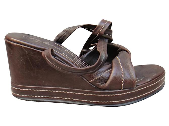 Free Lance p sandals 36 Dark brown Leather  ref.380399