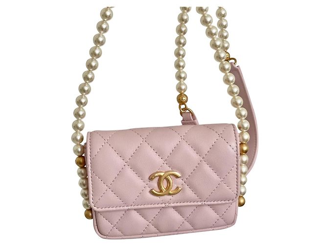 21Cartera de mano con cadena S Rose Clair Chanel Rosa