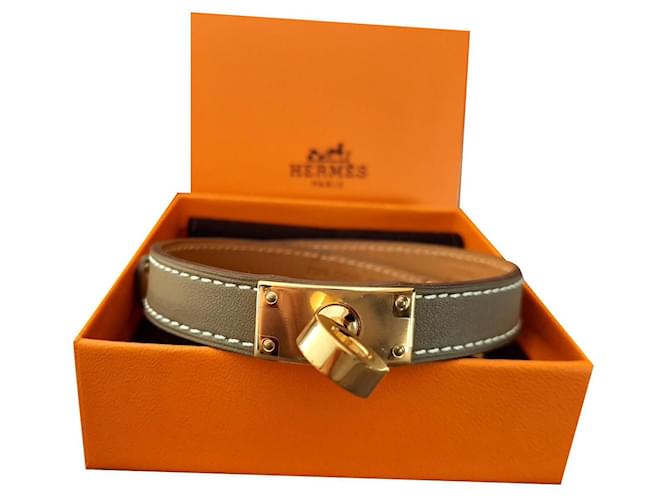 Hermès Armband Mini Kelly Dunkelbraun Leder  ref.380431