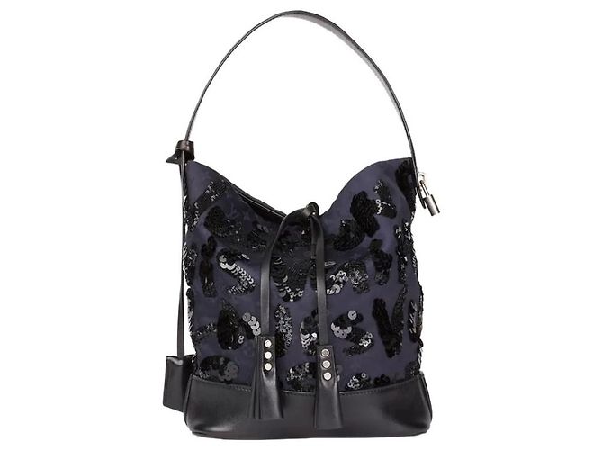 Néonoé NN Seidenhandtasche14 Louis Vuitton-Scheinwerfer Marineblau