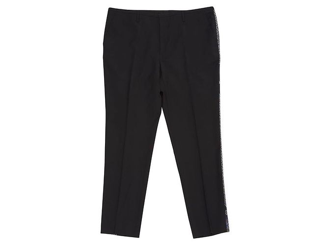 Lanvin navy blue pleated wool pants