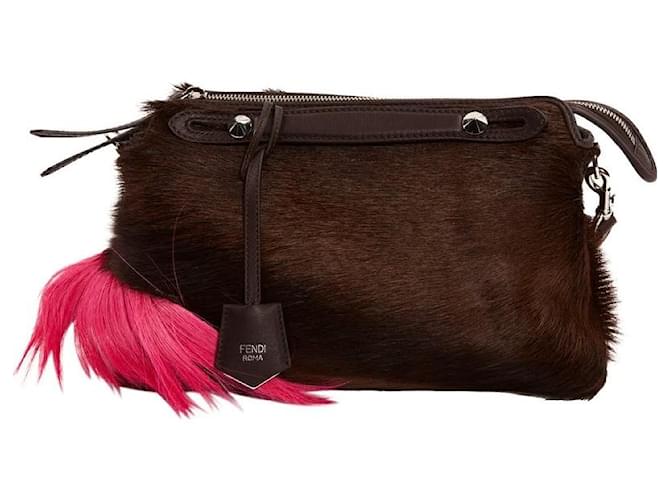 Handbag By The Way Fendi Brown Pink Multiple colors Light brown Dark brown Goatskin  ref.380886
