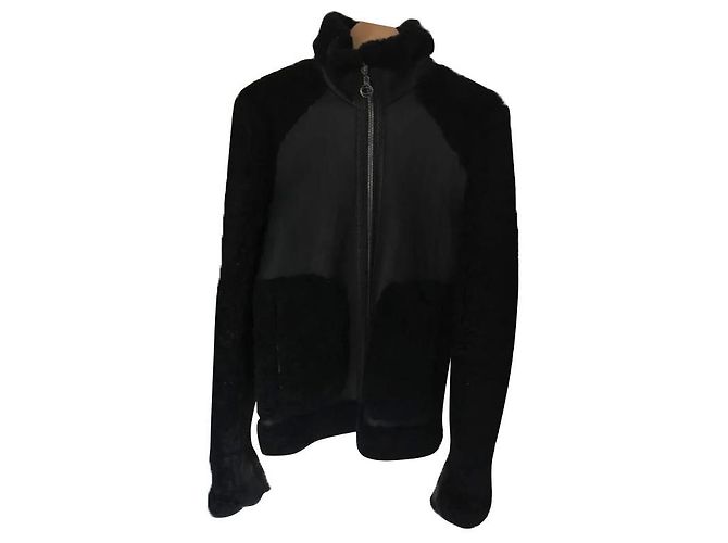 Carven shearling bomber jacket Black Blue Multiple colors Dark grey Navy blue Dark blue