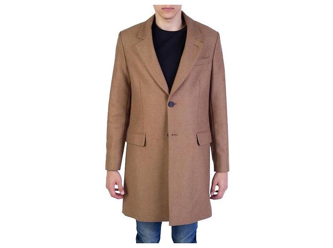 Autre Marque Classic two-button coat AMI Paris Brown Taupe Cognac Hazelnut Light brown Caramel