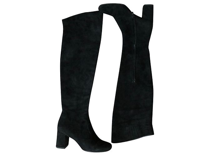 SAINT LAURENT (YSL) Babies 70 Thigh boots Black