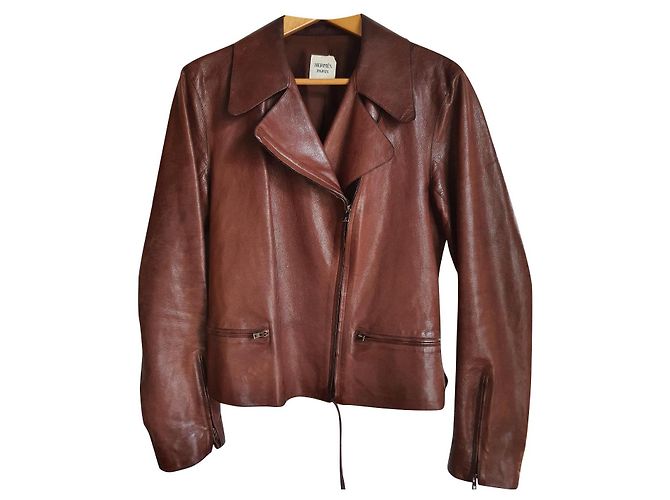 Hermès Biker jackets Cognac