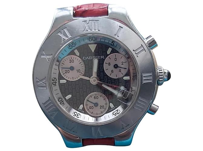 Cartier Relojes finos Acero Goma  ref.381076