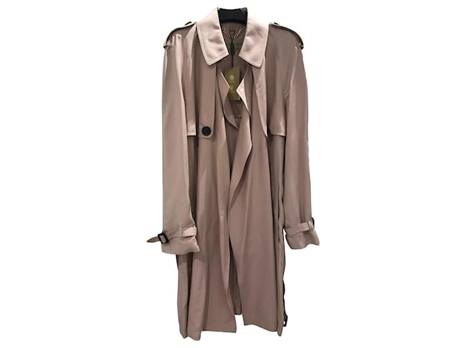 Burberry Trench Coats Pink Silk Ref, All Saints Trench Coat Pink
