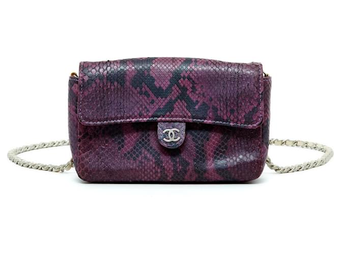 Chanel TIMELESS BELT BAG PYTHON PURPLE BLACK Dark purple ref