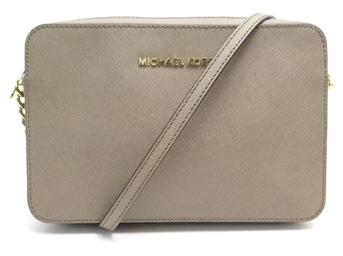 NUEVO BOLSO DE MANO MICHAEL KORS JET SET GM BANDOULIERE BOLSO DE MANO DE CUERO TAUPE Gris pardo  ref.381798