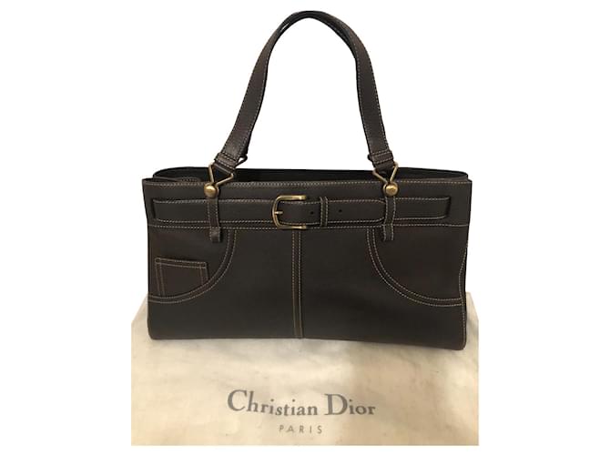 Dior Handtaschen Braun Leder  ref.381880