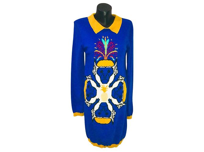 Autre Marque Vestido estampado de seda e caxemira Karl Marc John Multicor