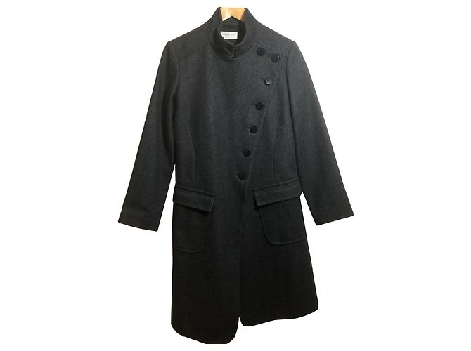 Paul & Joe Herringbone asymmetric coat Grey Dark grey