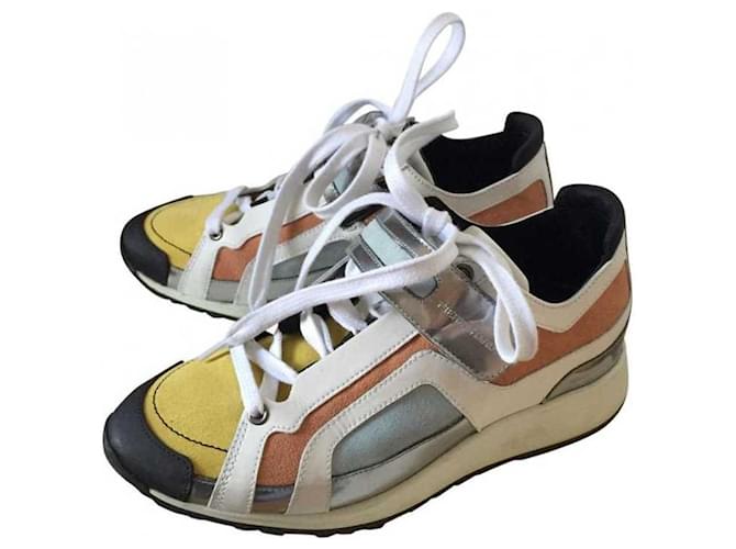 Pierre Hardy Multicoloured trainers with silver accent Silvery Multiple colors Suede Leather  ref.382071