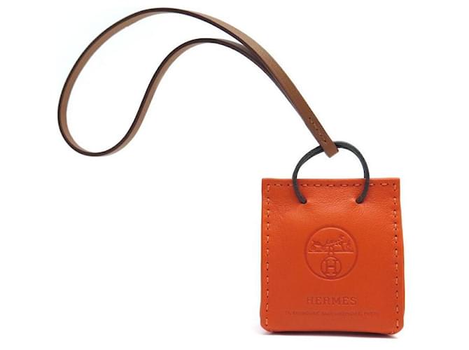 Other jewelry Hermès NEW CHARM HERMES ACCESSORY OF BAG H079065ORANGE LEATHER CAAA + BOX  ref.382095