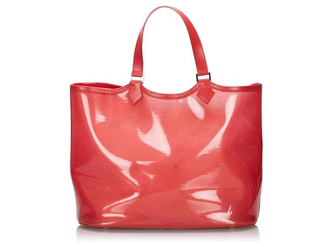 Louis Vuitton Sac cabas transparent Epi Plage Lagoon Bay MM rouge translucide Cuir  ref.382105