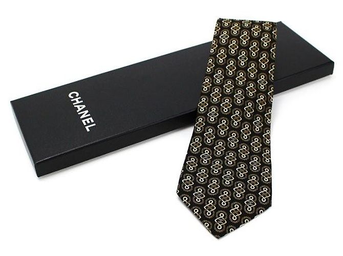 Chanel Cravatte Nero Seta