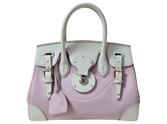 Ralph Lauren Ralph Lauren Off White/Blush Pink Leather Ricky Top Handle Bag Multicolore Pelle  ref.382220
