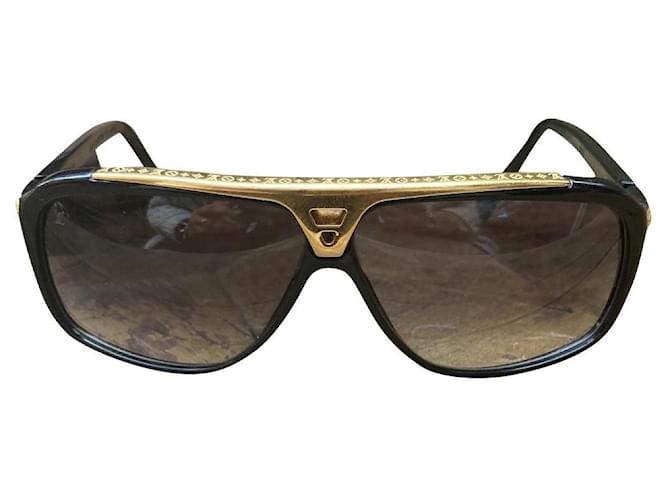 Gafas de sol Louis Vuitton Evidence Millionaire Negro Gold hardware Acero  Plástico ref.382238 - Joli Closet
