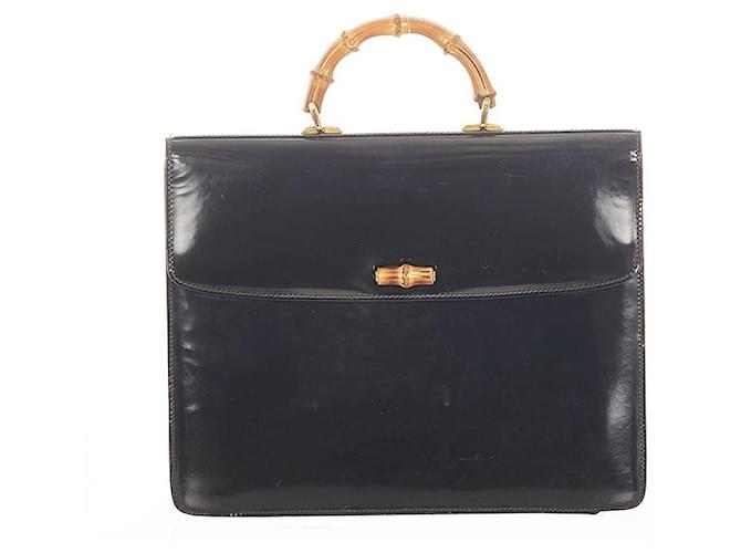 Gucci Bags Briefcases Black Leather  ref.382356